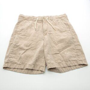 Porter & Ash Linen-blend Shorts / Khaki / Men's MEDIUM